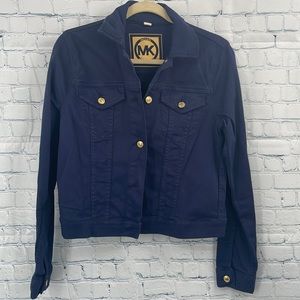 Michael Kors Navy Jean Jacket with Gold Buttons